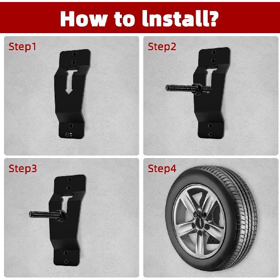 Wall Mount Spare Tire Carrier Mount For Trailer,Spare Tire Carrier Bracket For Enclosed Trailer Accessories Spare Tire Holder For Trailer, Wheel