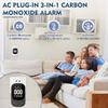 Детекторы угарного газа Втыкаются в розетку, 3-в-1 Детектор CO с датчиком температуры/влажности Портативная дорожная сигнализация угарного газа с сигнализацией 85 дБ