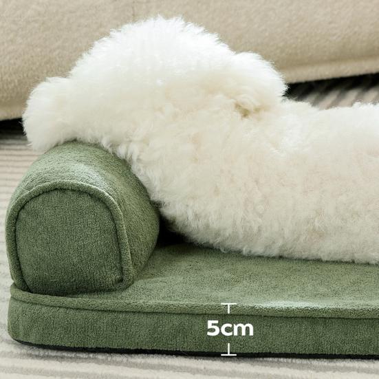 Большая лежанка для собаки, противоскользящий ортопедический коврик для питомца со съемным моющимся чехлом, подушка для сна щенка с поддержкой шеи для пола, для маленьких, средних и больших собак