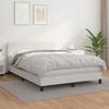 VidaXL Divan Bed with Mattress White 140x190cm Faux Leather - Model 3141000