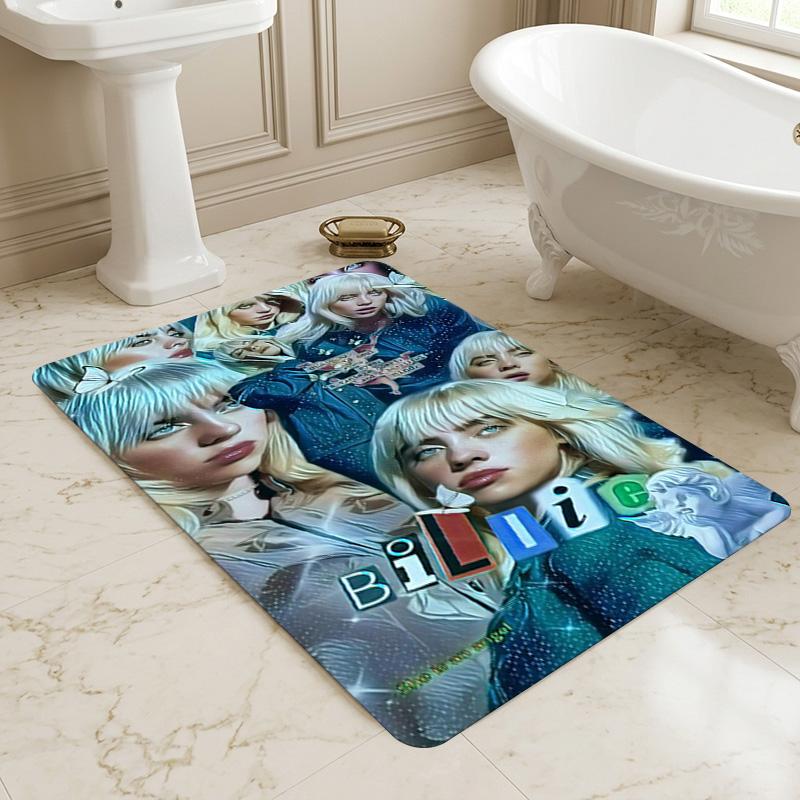Billie Eilish Collage Living Room Nonslip Area Rug Soft Carpet For Bedroom Game Playroom Sofa Office Home Decor Doormat Christmas Gift C9261130