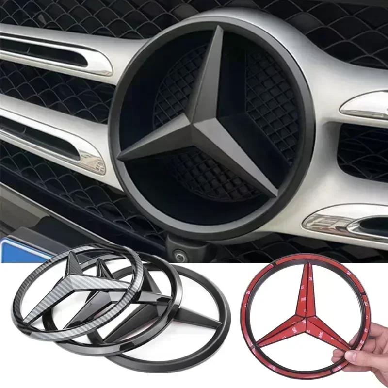 1Pcs ABS Car Front Grille Badge Decal Cover Emblem For Mercedes Benz W204 W205 W210 W211 W212 W213 C E Class GLA GLK ML GLC GLE PB8