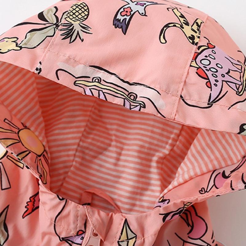 2025 Детская одежда Куртки для мальчиков Детская ветровка с капюшоном на молнии Модное детское пальто с принтом Водонепроницаемые толстовки для девочек