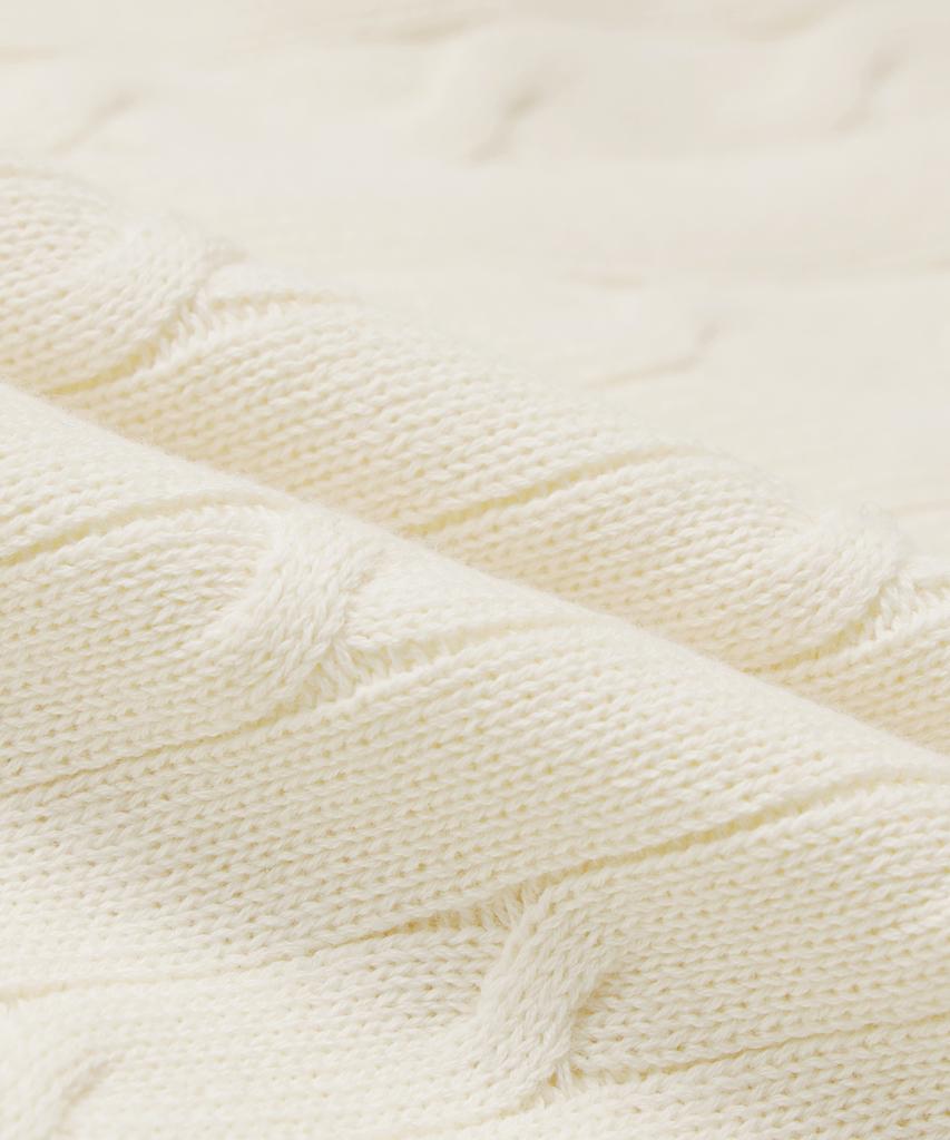BROOKS BROTHERS Cotton Cable Crewneck Sweater (Ivory) (Bbwrmbg102)