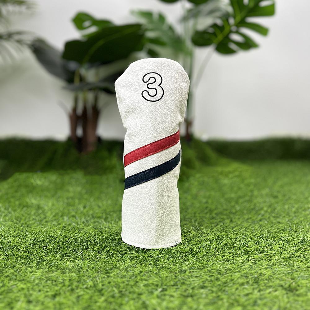 PU Leather Golf Club Protector Digital Label Wood Headcover Golf Head Cover Fairway Driver