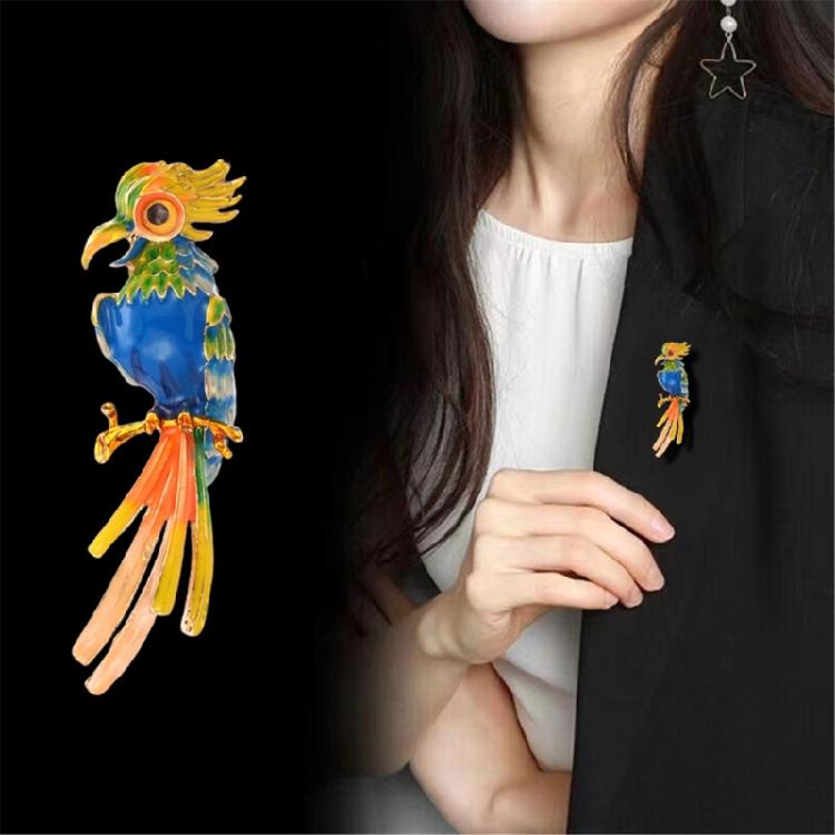 Fashionable Sophisticated Parrot Brooch Versatile Jewelry Accessory Portable for Apparel and Headwear Daily Use Items