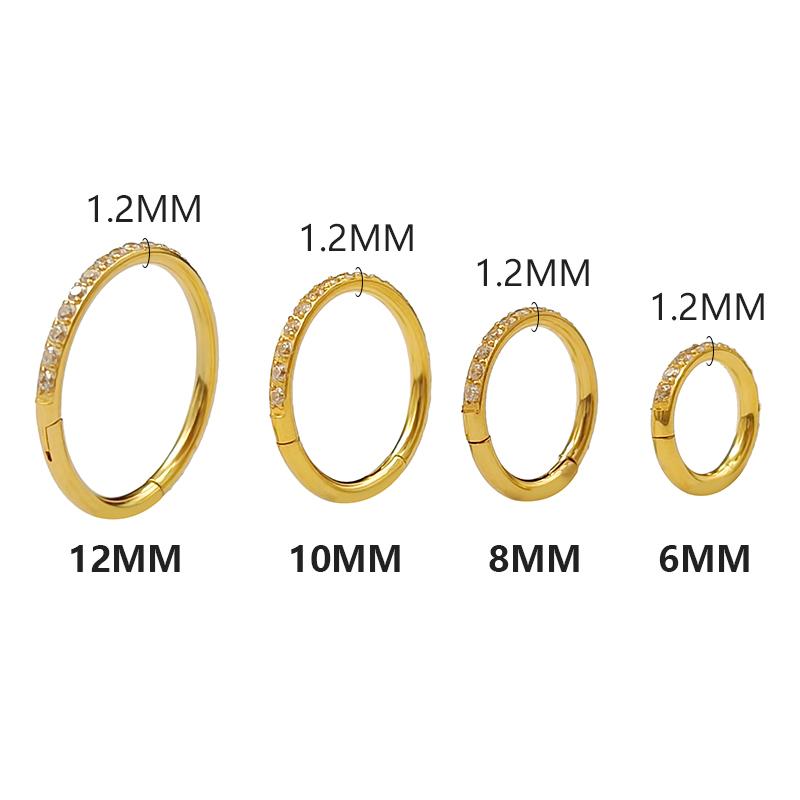 Stainless Steel Nose Ring CZ 16G Hinged Septum Clicker Segment Ear Tragus Cartilage Helix Daith Lip Nose Body Piercing Zircon