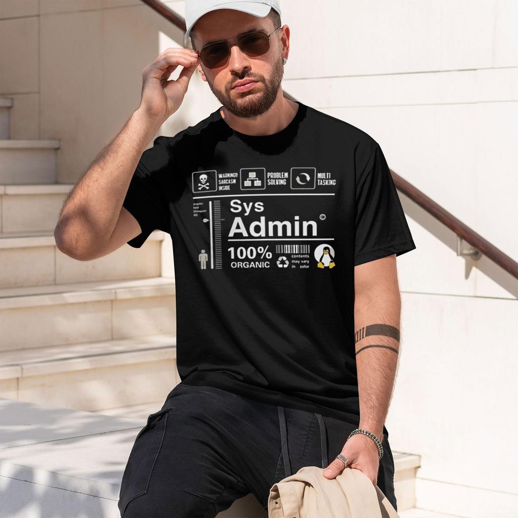 Linux Kit Infographic Sys Admin Penguin Hipster Computer Cpu Core Unisex Pure Streetwear d Tops Tees Fitness T-shirt 2026 Model