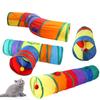 Pet Cat Rainbow Tunnels Tubes Runway Colorful Foldable Drill Bucket Tunnel Toy Play Tent Pet