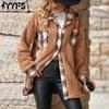 Women's Fashion Casual Plaid Print Autumn Winter Long Sleeve POLO Neck Jackets & Coats
