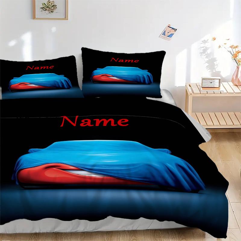 Custom Textile Cars Bedding 3 Piece Set HD Print Duvet Cover Pillowcases for Teens Adult Bedroom Decoration