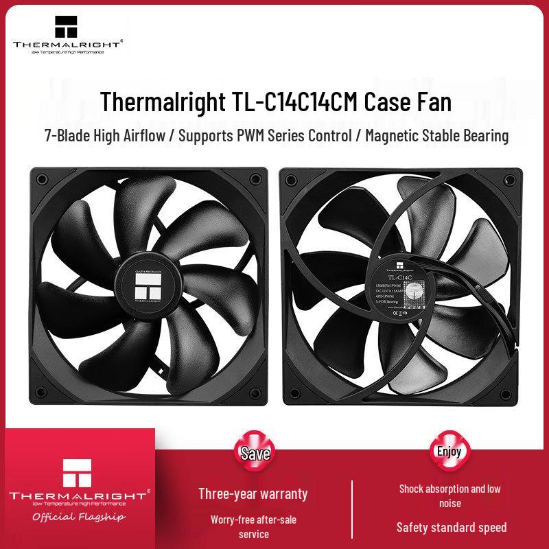 Тихий ШИМ-вентилятор Thermalright TL-C14C 14 см, черный