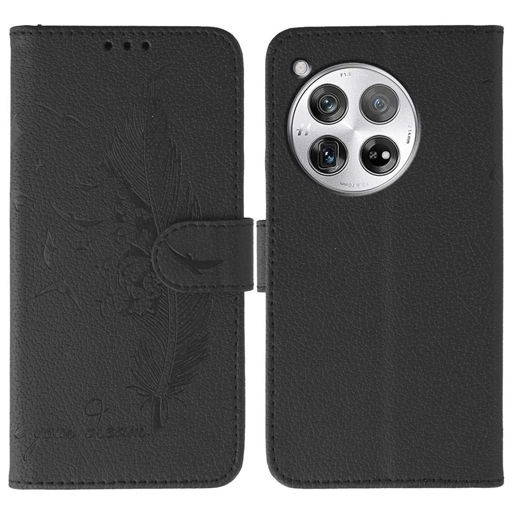 Для OnePlus 12 5G Чехол с оттиском пера PU кожаный кошелек Чехол для телефона