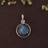Подвеска из лабрадорита, серебро 925 пробы, круглый камень, исцеляющая подвеска, подвеска Рейки, эффектные ювелирные изделия