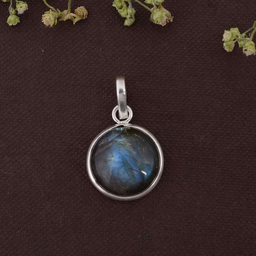 Подвеска из лабрадорита, серебро 925 пробы, круглый камень, исцеляющая подвеска, подвеска Рейки, эффектные ювелирные изделия