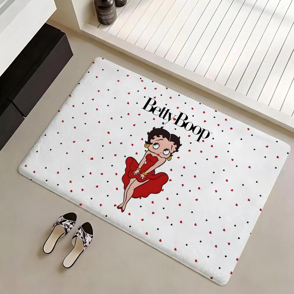B-Betty-Cute-Boop Anime Floor Mat Eco Flannel Doormat Non-Slip Odorless Indoor Soft Short Plush Floor Rug