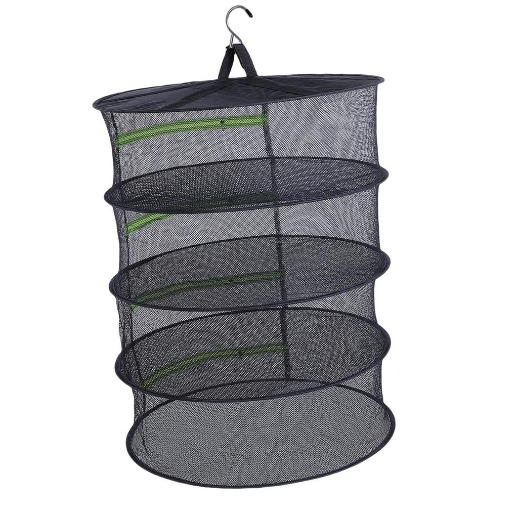 Подвесная сетчатая сушилка 4 слоя нейлон складная подвесная корзина сушильная сетка с молнией для растений цветов одежды