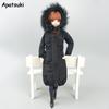 Black Winter Wear Long Coat for Barbie Doll Clothes Outfits Dress Parka For 1/6 BJD Doll Jacket 1:6 Dolls Accessories Kids Toy