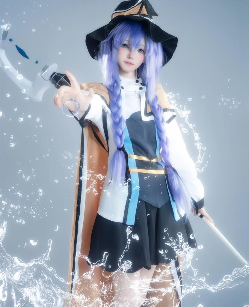 Парик для косплея Mushoku Tensei Рокси Мигурдия Грейрат Косплей Комплект верх и низ для костюма для школьных фестивалей и мероприятий [NOKIJP] В комплекте, Косплей,