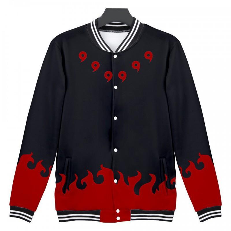 Mens Casual Jacket Anime Inspired 3D Digital Print Baseball Style Hoodless Outerwear Youth