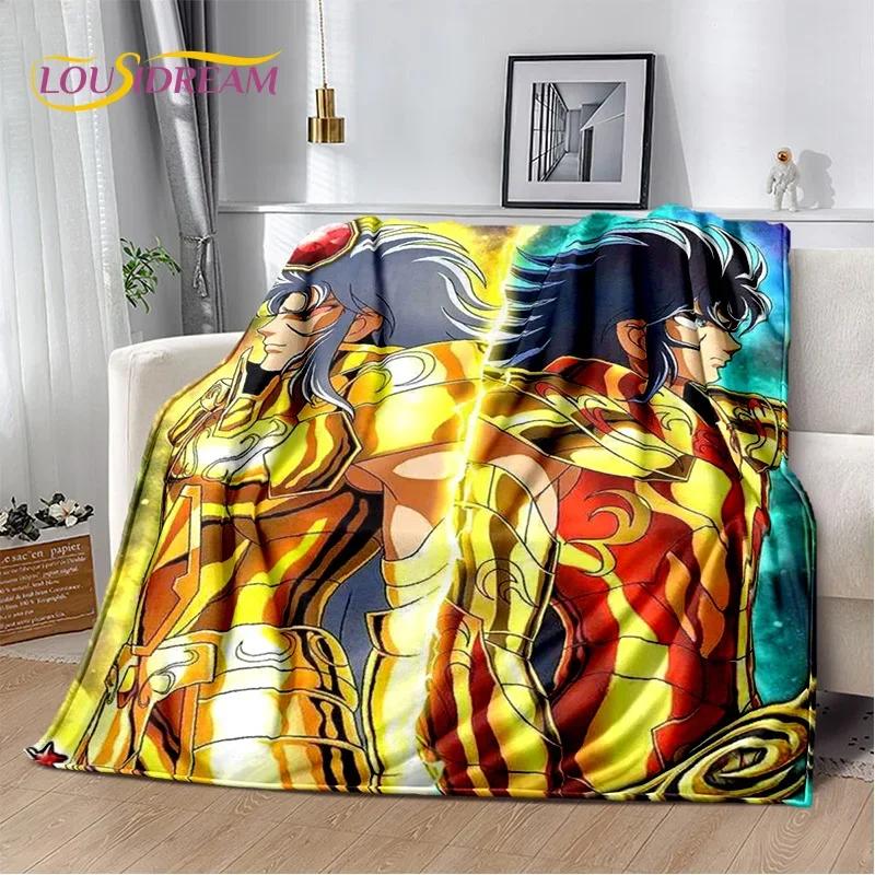 Мягкое фланелевое одеяло из мультфильма Saint Seiya 3D Retro для кроватей, диванов, пикников, пледов для отдыха на свежем воздухе, подарков