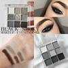 9 Colors Cool Toned Eyeshadow Palette Black Smokey Palette Matte Glitter Eyeshadow Palette Smoky Eye Shadow Eye Pigments Palette