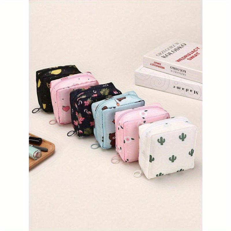 1 шт. Милая мультяшная многоцелевая водонепроницаемая сумка для хранения - Большая вместимость, сумка для хранения гигиенических прокладок, косметичка, студенческие дорожные принадлежности