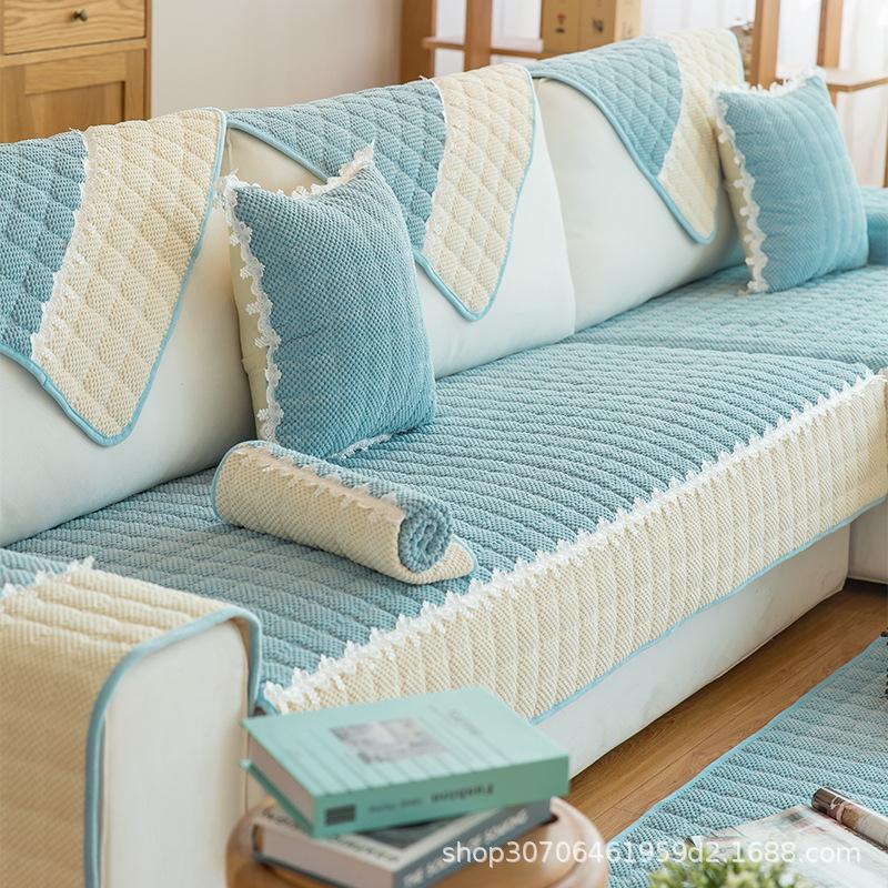 Подушка для дивана универсальная на все сезоны, утолщенная подушка сиденья, простой современный кожаный чехол для дивана всевключающий универсальный чехол ткань полотенце