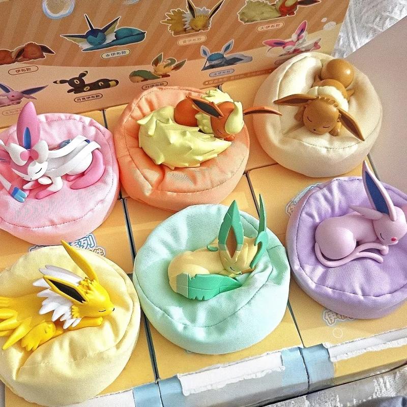 Po ke mon Eevee Серия Спящих Поз Сюрприз-бокс Sylveon Umbreon Flareon Jolteon Аниме Настольное Украшение Модель Игрушка