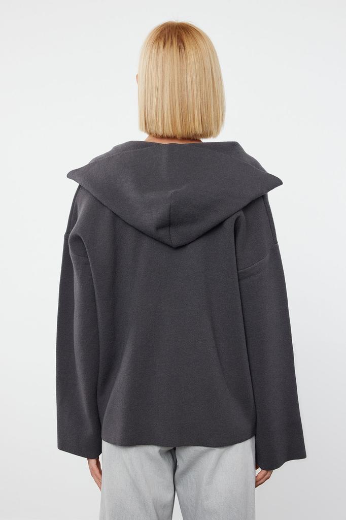 Women's Fashion Stylish Cardigan Anthracite Premium Yarn Special Yarn Knitwear Cardigan