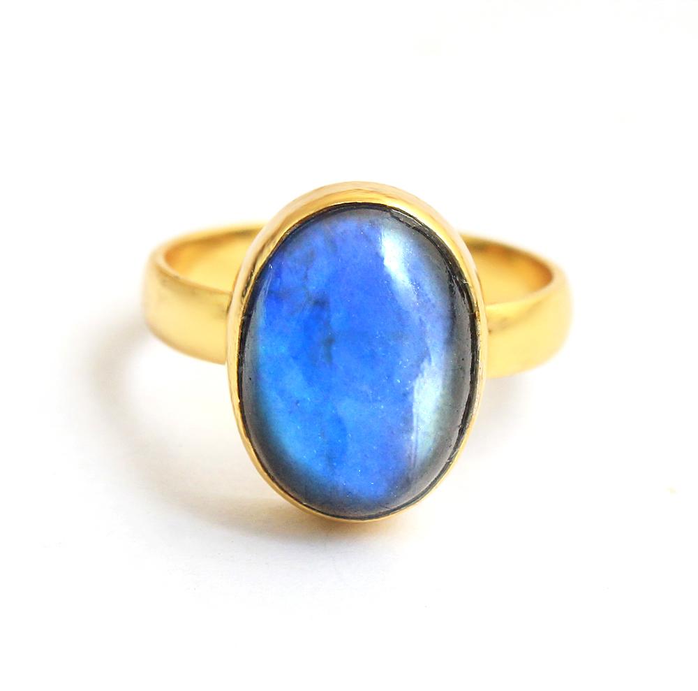 Labradorite Ring, Gold Plated Jewelry, Handmade Ring, 925 Sterling Silver, Statement Ring, Women Ring