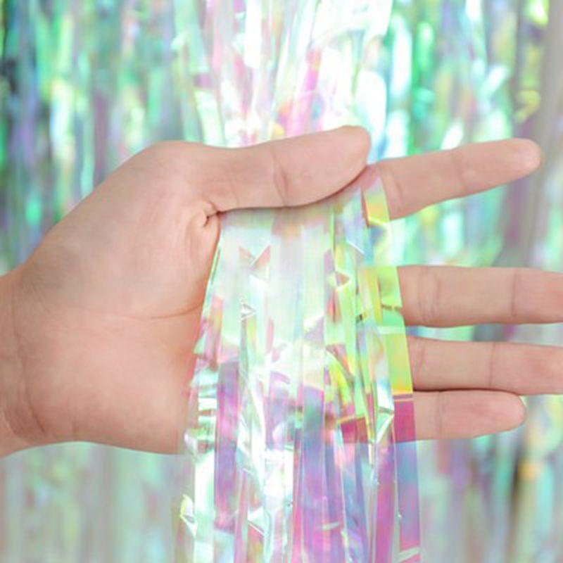 1pack 0.5X1M Glitter Party Backdrop Metallic Foil Tinsel Fringe Curtain Birthday Wedding Bachelorette Decoration Anniversary