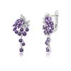 Gorgeous Fashion Design of Natural South African Amethyst 925 Sterling Silver Women Earrings for Light Luxury and Party Gift