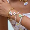 Yori Stainless Steel 18K Gold PVD Plated Oil Drop Print Cherry Bracelet Metal Rust Proof Fashion Wrist Jewelry Bijoux