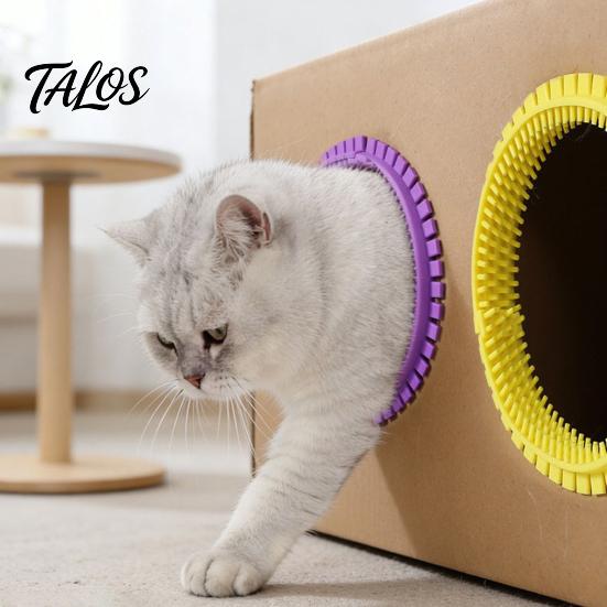 Самоуходный кошачий туннель-расческа из картона, DIY туннель-расческа с кольцом, Ручной массажный гребень, Домик с отверстием для двери, Решение проблемы линьки