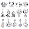 Original Charms Dog Cat Paw Print Love Pendant Beads Fit Pan Brand Bracelet Necklaces Diy Jewelry for Women