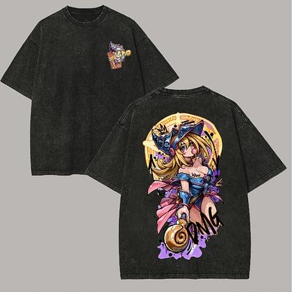 Dark Magician Girl Anime Lover Washed T-shirt Year round clothing high quality personality Clothes Plus Size Unisex New Model Couples tee