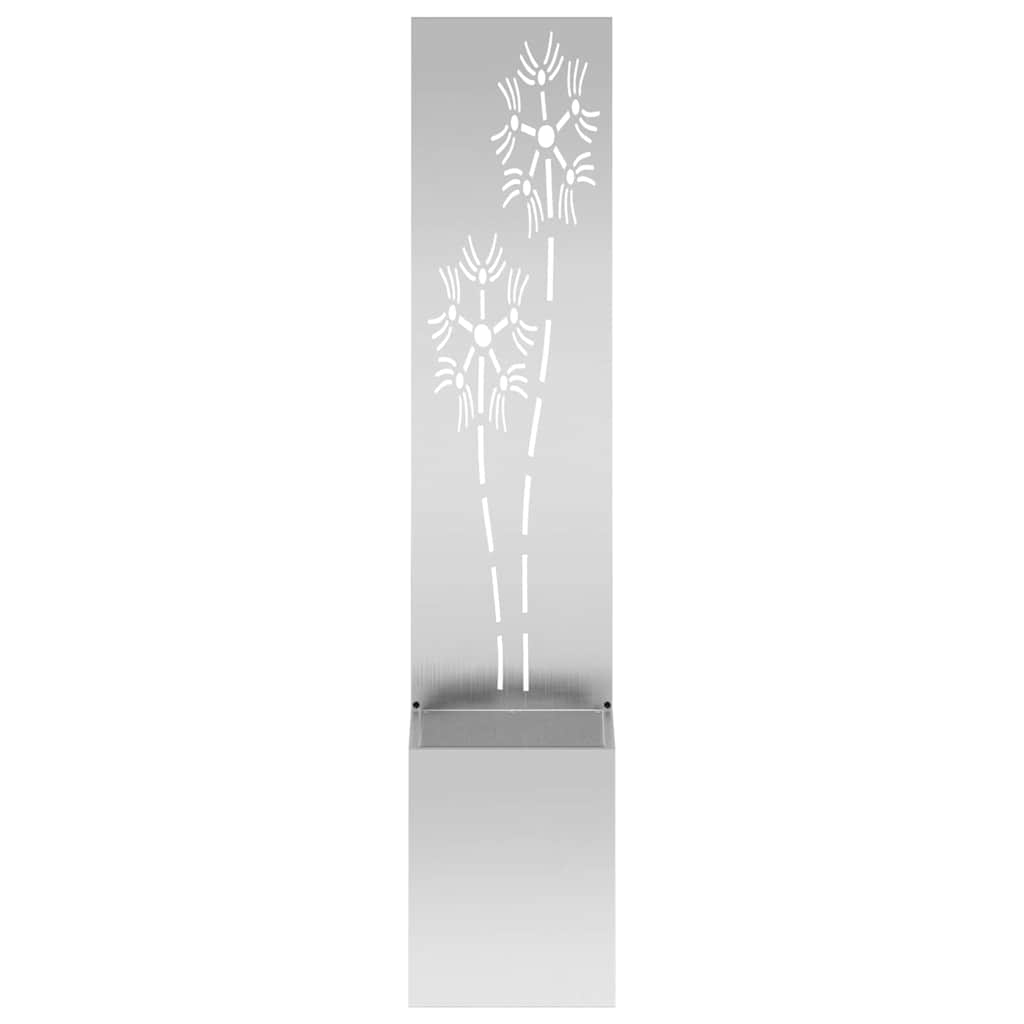 Garden Privacy Screen Floral Silver 32 x 32 x 150 cm