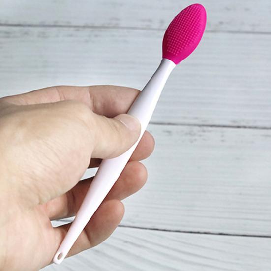 Щетка для носа, двухсторонняя, для удаления черных точек, силиконовая, красивая, носовая, с длинной ручкой, инструменты для очистки черных точек для дома