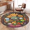 Plants VS Zombies Pattern Round Rug, Indoor/Outdoor Mat, for Picnic, Gameroom, Bedroom, Office, Living Room, Home Decor Carpet, Birthday Gift