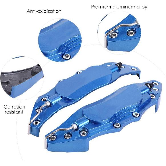 Aramox Алюминиевая защитная крышка тормозного суппорта для автомобилей, подходит для средних ступиц колес 16-17 дюймов, Лучше, 2 шт. (синий)