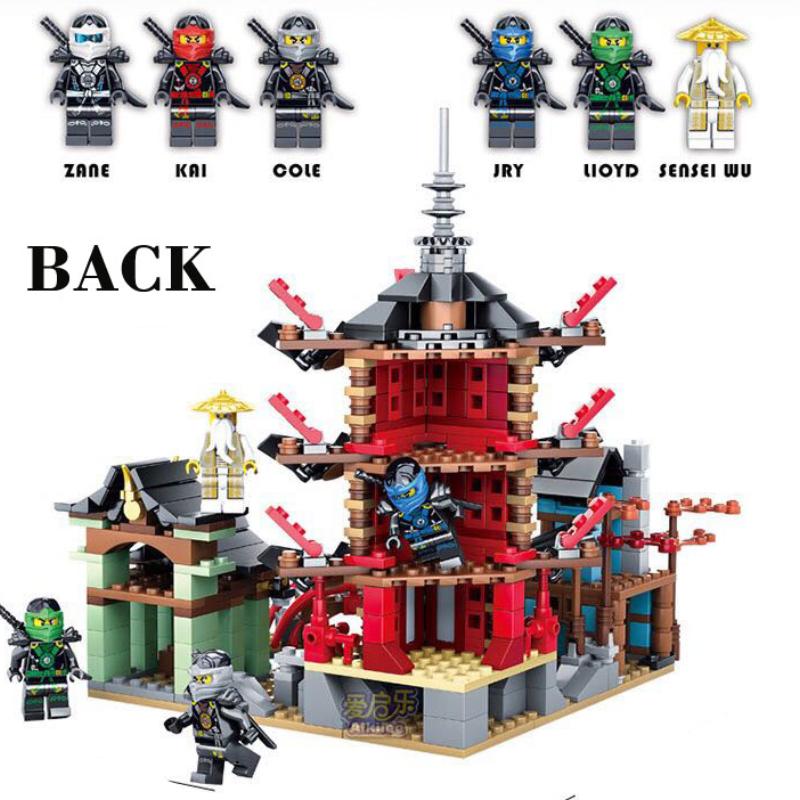 1 Набор Модель Храма Ниндзя Строительные блоки Сборные кирпичи Игрушка Детские развивающие игрушки Креативные подарки
