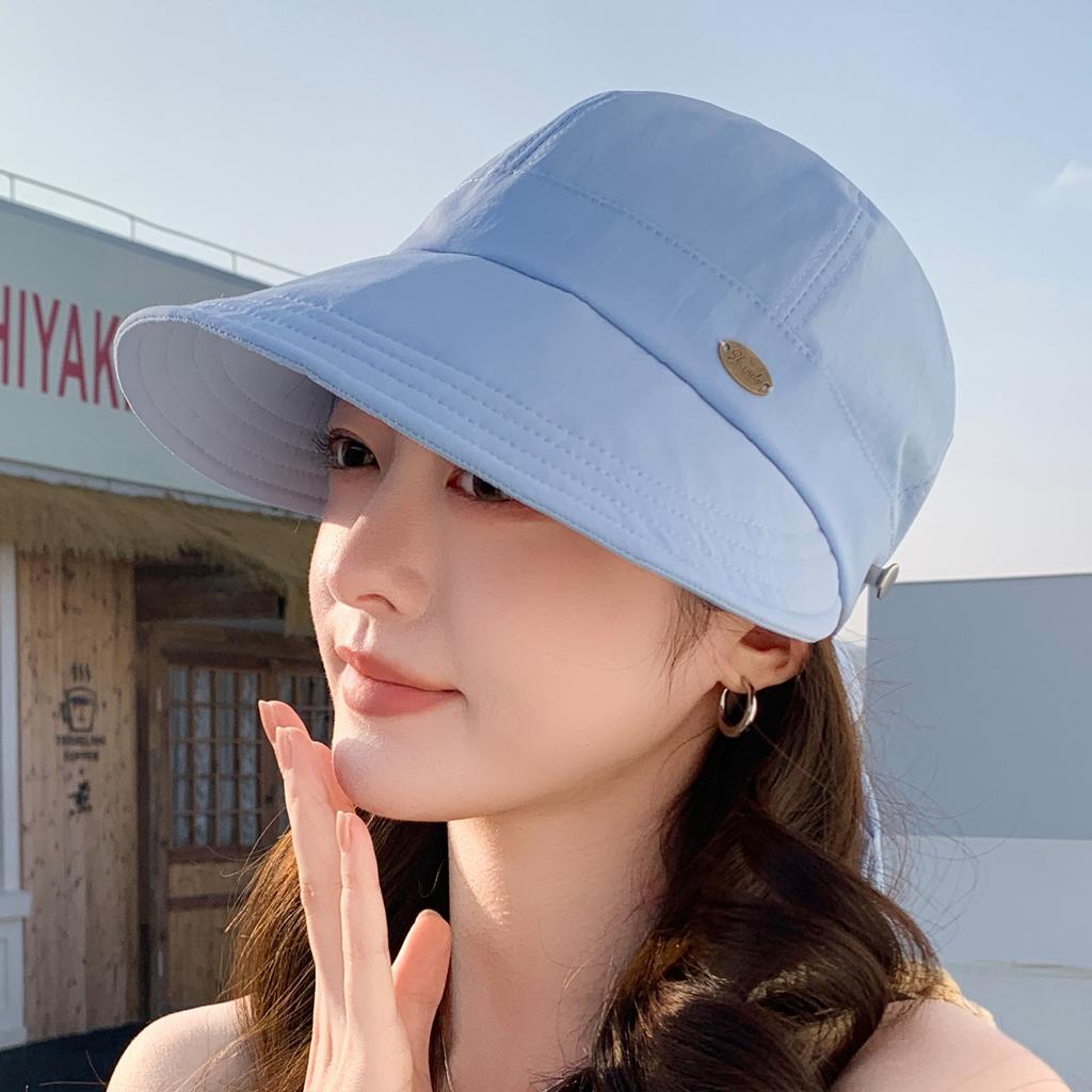 Equestrian hat women's fashion hanging mask casual visor summer UV protection face small versatile cap
