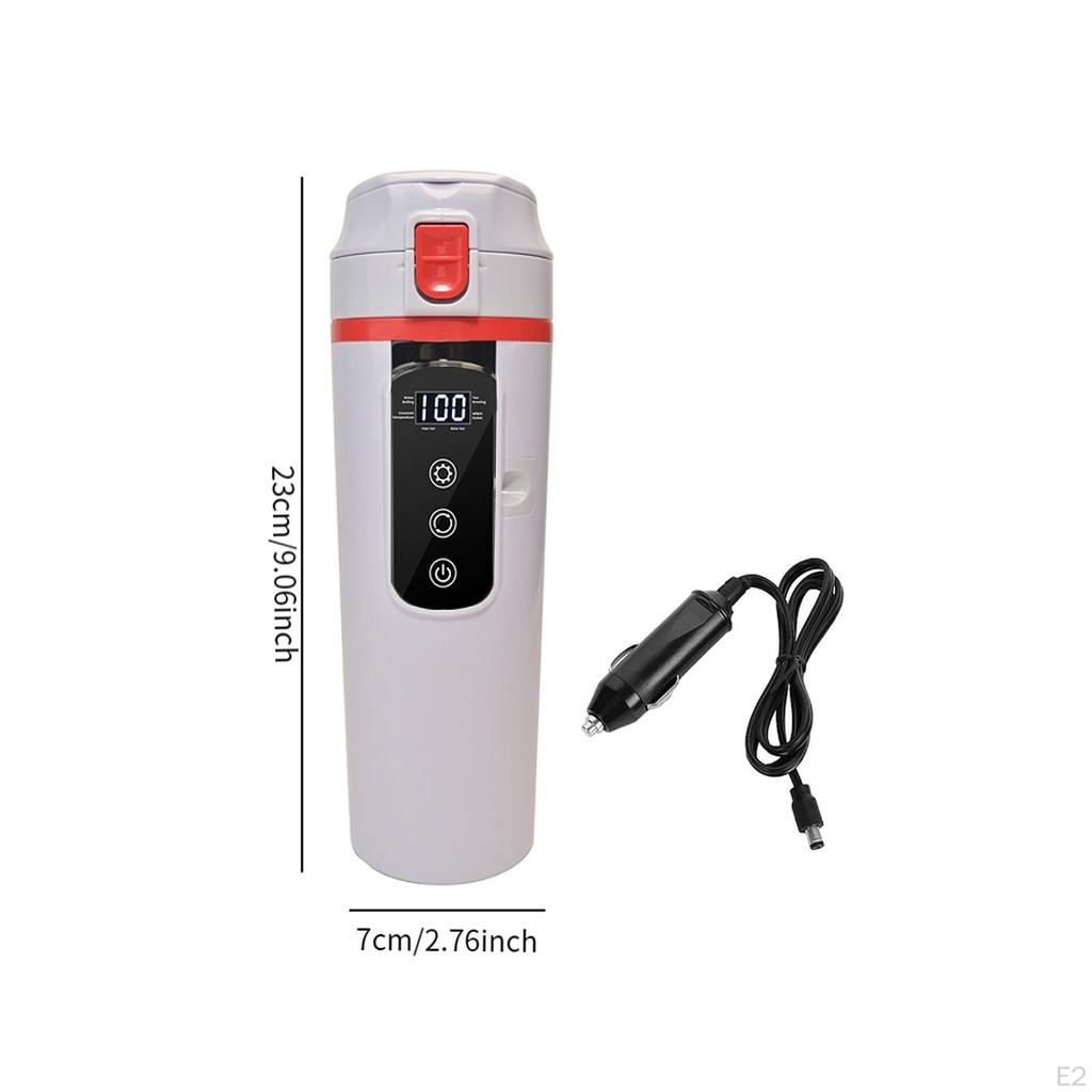 Автомобильный чайник, бойлер, нагревательная чашка из нержавеющей стали, портативный, сенсорный, изолированный, с подогревом воды