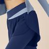Женские брюки для йоги с высокой талией, имитация двух предметов, быстросохнущие, облегающие брюки, эластичные леггинсы с эффектом подтяжки ягодиц, цветные блоки, для фитнеса