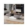 Table Basse - MUVOE - Universelle - Extensible - Espace De Rangement - Gris Brillant