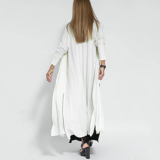 Женские повседневные свободные платья Элегантное офисное женское длинное платье Модное летнее платье без рукавов с осенним кардиганом с длинными рукавами