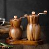 Ручная мельница для соли и перца, деревянные кухонные гаджеты, набор из мельницы для соли и перечницы для приправ: бобы, чили, кумин