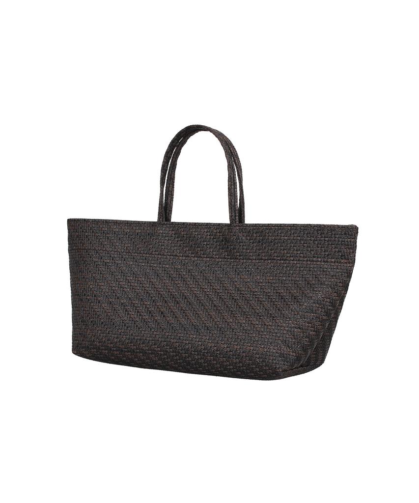 Сумка-тоут Tuo Rattan Flat Tote Medium Темно-коричневая · Плетеная сумка-тоут Tuo Rattan Flat Tote Medium Темно-коричневая