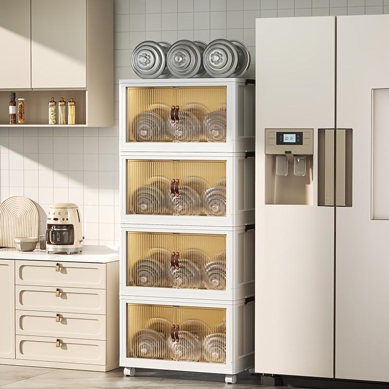 1pc Transparent Storage Box Collapsible Storage Bin with Lids and Pulley - Portable 1/2/3 Layers Organizer for Easy Access and Convenient Storage